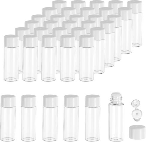 PATIKIL 1ml Essential Oil Bottles, 36 Pack Clear Glass Bottles with Orifice Reducer Sample Vial Bright Screw Cap Storage Vials Container, White in Saudi Arabia