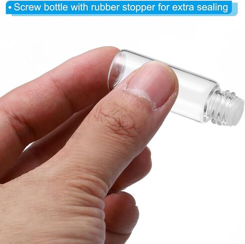 PATIKIL 1ml Essential Oil Bottles, 36 Pack Clear Glass Bottles with Orifice Reducer Sample Vial Bright Screw Cap Storage Vials Container, White in Saudi Arabia