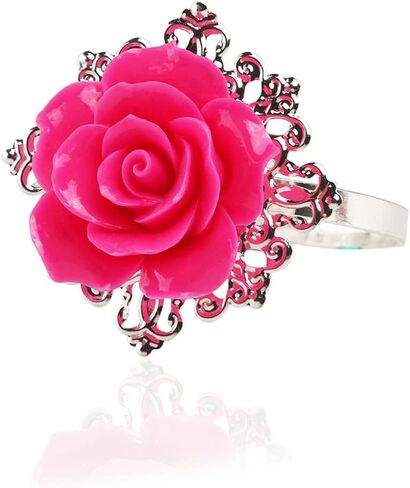 Beaupretty 10pcs Vintage Napkin Rings Restaurant Napkin Ring Red Napkin Rings Napkin Hoop Nativity Decor Diamond Napkin Ring Holder Rose Napkin Bands Table Napkins Banquet Wedding Rhinestones in Saudi Arabia