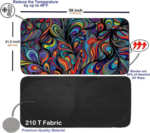 Gven Windshield Sun Shade, Car Sun Shade Windshield Front Window Shades Cute Sunshade Cover Sun Visor Shield Block Automotive Interior Protector Blocks UV Rays for Car Pickup Truck SUV Accessories in Saudi Arabia