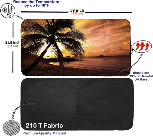 Gven Windshield Sun Shade, Car Sun Shade Windshield Front Window Shades Cute Sunshade Cover Sun Visor Shield Block Automotive Interior Protector Blocks UV Rays for Car Pickup Truck SUV Accessories in Saudi Arabia