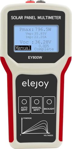 Solar Panel Tester 1600W - MPPT Photovoltaic Multimeter & Watt Meter | Measures Power Output, Performance, Open Circuit Voltage | Smart Portable Tool for Solar PV Panel Data & Troubleshoot in Saudi Arabia