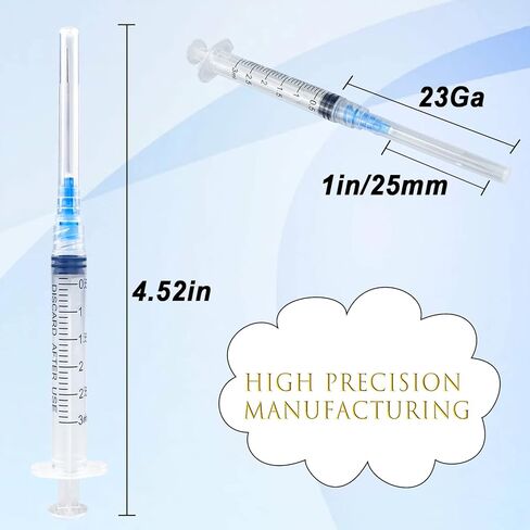 40 جهاز كمبيوتر - 10 مل من محقنة قفل Luer مع إبرة 23GA ، وحقن بلاستيكية متاحة التغليف بشكل فردي للمختبرات العلمية والصناعية والحيوانات والحيوانات الأليفة in Kuwait