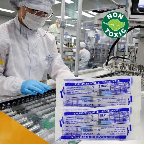 40 جهاز كمبيوتر - 10 مل من محقنة قفل Luer مع إبرة 23GA ، وحقن بلاستيكية متاحة التغليف بشكل فردي للمختبرات العلمية والصناعية والحيوانات والحيوانات الأليفة in Kuwait