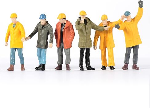 6pcs 1/50 Scale Tiny People Figures,Little People Construction Workers Maintenance Mini Dolls People Figurines for Engineering Vehicles in Kuwait