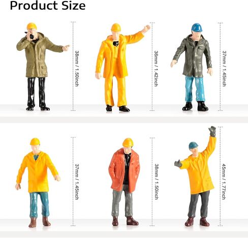 6pcs 1/50 Scale Tiny People Figures,Little People Construction Workers Maintenance Mini Dolls People Figurines for Engineering Vehicles in Kuwait