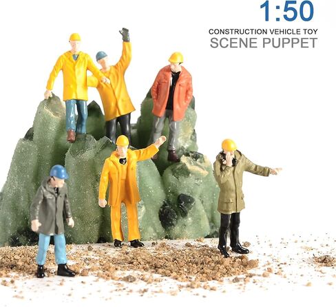 6pcs 1/50 Scale Tiny People Figures,Little People Construction Workers Maintenance Mini Dolls People Figurines for Engineering Vehicles in Kuwait