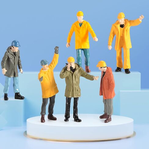 6pcs 1/50 Scale Tiny People Figures,Little People Construction Workers Maintenance Mini Dolls People Figurines for Engineering Vehicles in Kuwait