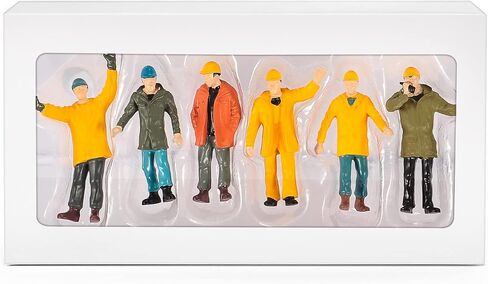 6pcs 1/50 Scale Tiny People Figures,Little People Construction Workers Maintenance Mini Dolls People Figurines for Engineering Vehicles in Kuwait