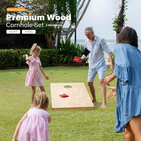 Himal Outdoors Cornhole Board Set, Choose Between 4 x 2 Feet or 3 x 2 Feet Game Boards Includes 8 Corn Hole Toss Bags in Saudi Arabia
