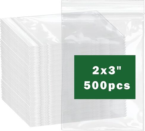 250Pcs Small Plastic Bags, 3 x 4 Inches 2 mil Jewelry Bags, Clear Small Zip Bag, Mini Ziplock Bags, Small Resealable Bags for Jewelry, Cookie, Candy, Storage in Saudi Arabia