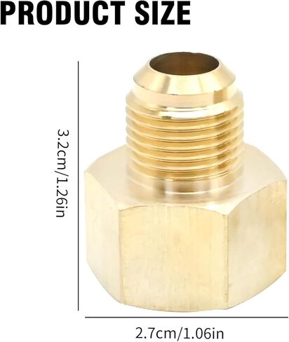 2 Pcs 5/8 SAE Male 1/2 SAE Female Brass Flare Tube Fitting, Pipe Fitting Reducer Gas Adapter Hex Coupling with Tape, Plumbing HVAC Fuel Oil Air Natural Gas Line Pipe Fitting in Saudi Arabia