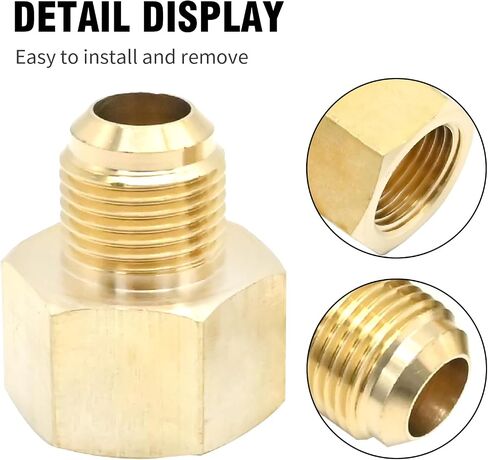 2 Pcs 5/8 SAE Male 1/2 SAE Female Brass Flare Tube Fitting, Pipe Fitting Reducer Gas Adapter Hex Coupling with Tape, Plumbing HVAC Fuel Oil Air Natural Gas Line Pipe Fitting in Saudi Arabia