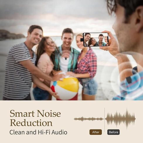Wireless Lavalier Microphone, Wireless Clip On Microphone,Wireless Lapel Mic for Android/iPhone/Pro/Mini, HI-FI Sound Quality for Tiktok, YouTube, Video Recording, Zoom, Type-C, Black in Saudi Arabia