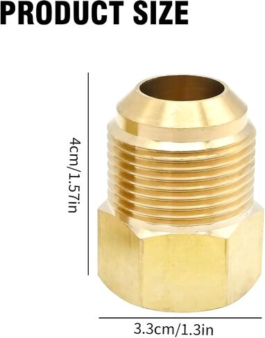 2 Pcs 5/8 SAE Male 1/2 SAE Female Brass Flare Tube Fitting, Pipe Fitting Reducer Gas Adapter Hex Coupling with Tape, Plumbing HVAC Fuel Oil Air Natural Gas Line Pipe Fitting in Saudi Arabia