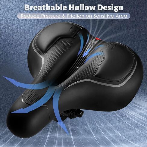 IPOW Comfort Bike Seat for Women or Men, Bicycle Saddle Replacement Padded Soft High Density Memory Foam with Dual Shock Absorbing Rubber Balls Suspension Universal Fit for Indoor/Outdoor Bikes in Saudi Arabia