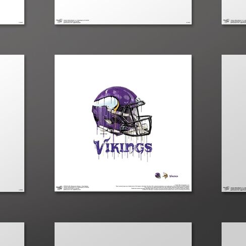 Trends International Gallery Pops NFL Minnesota Vikings - Drip Helmet Wall Art Wall Poster, 12.00" x 12.00", Black Frame Version in Saudi Arabia