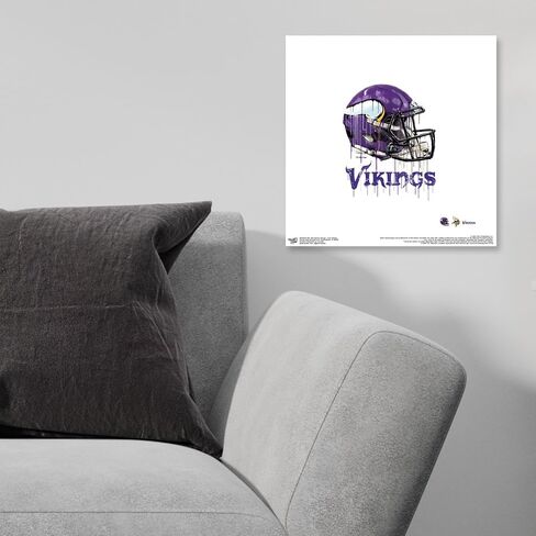 Trends International Gallery Pops NFL Minnesota Vikings - Drip Helmet Wall Art Wall Poster, 12.00" x 12.00", Black Frame Version in Saudi Arabia