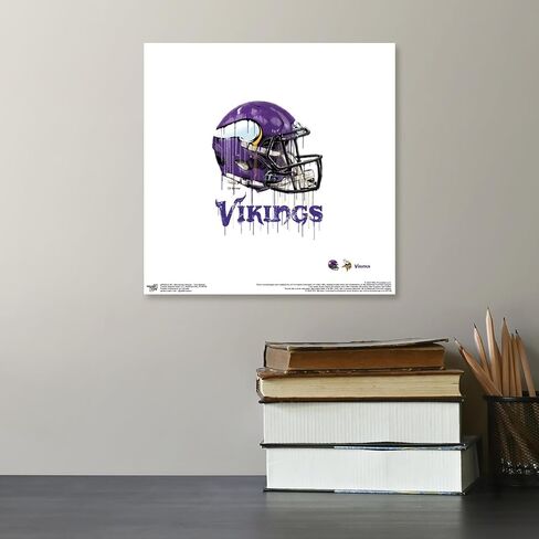 Trends International Gallery Pops NFL Minnesota Vikings - Drip Helmet Wall Art Wall Poster, 12.00" x 12.00", Black Frame Version in Saudi Arabia