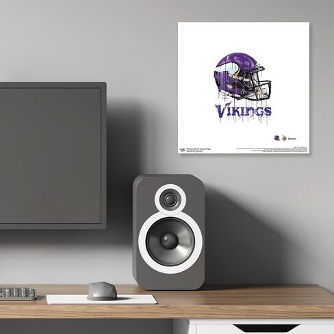 Trends International Gallery Pops NFL Minnesota Vikings - Drip Helmet Wall Art Wall Poster, 12.00" x 12.00", Black Frame Version in Saudi Arabia