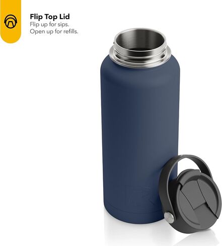 RTIC 32 oz Vacuum Insulated Bottle, Metal Stainless Steel Double Wall Insulation, BPA Free Reusable, Leak-Proof Thermos Flask for Water, Hot and Cold Drinks, Travel, Sports, Camping, Sunlight in Saudi Arabia