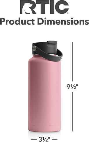 RTIC 32 oz Vacuum Insulated Bottle, Metal Stainless Steel Double Wall Insulation, BPA Free Reusable, Leak-Proof Thermos Flask for Water, Hot and Cold Drinks, Travel, Sports, Camping, Sunlight in Saudi Arabia