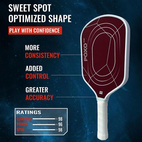 Pickleball Paddle Carbon Fiber 16MM,Pickleball Paddles Honeycomb Core - Gen 3 Propulsion Core,Professional Pickleball Racket Lightweight in Saudi Arabia
