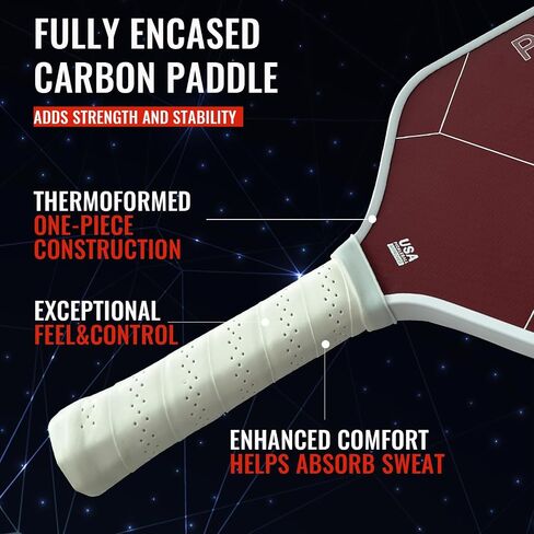 Pickleball Paddle Carbon Fiber 16MM,Pickleball Paddles Honeycomb Core - Gen 3 Propulsion Core,Professional Pickleball Racket Lightweight in Saudi Arabia