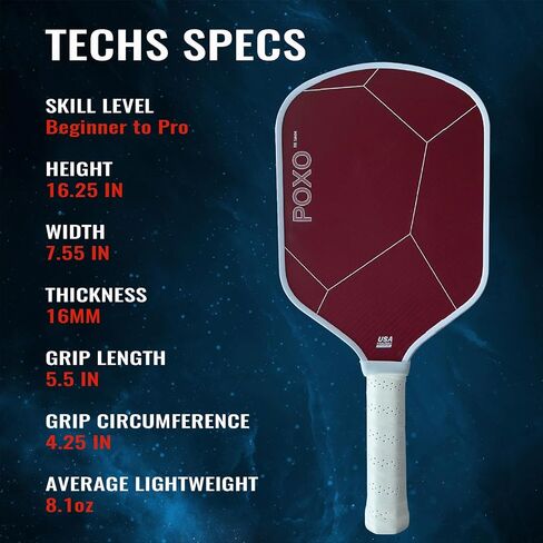 Pickleball Paddle Carbon Fiber 16MM,Pickleball Paddles Honeycomb Core - Gen 3 Propulsion Core,Professional Pickleball Racket Lightweight in Saudi Arabia