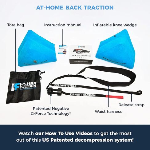 Fisher Traction® Back Discomfort & Discomfort Relief Device | for Pinched Nerves & Disc Bulges | Back Problem Relief | Mobile Spine Decompression & Lumbar Traction Device Back Device with Wedge in Saudi Arabia
