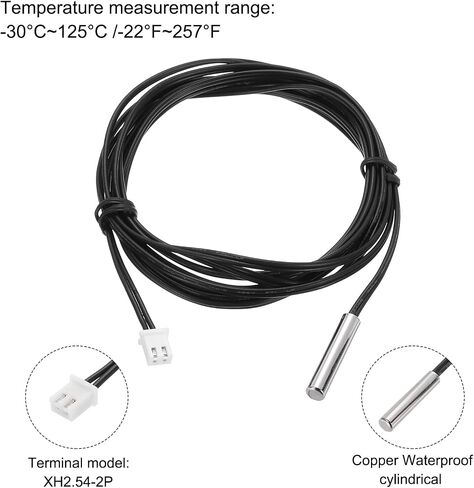 uxcell 3 Pcs 5K NTC Thermal Sensor Probe,Nickel-Plated Copper Sensitive Temperature Sensor Probe 39.4 Inch Digital Thermometer Extension Cable Temp Sensor for Electrical Appliances in Saudi Arabia