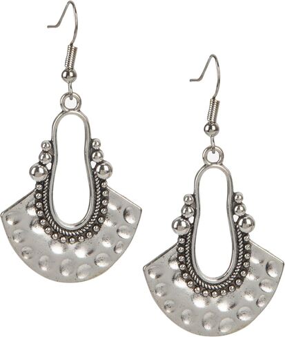 Handmade Boho Fashion Tribal Ethnic Gypsy Hippy Dangle Earrings Paddle Silver or Patina for Women in Kuwait