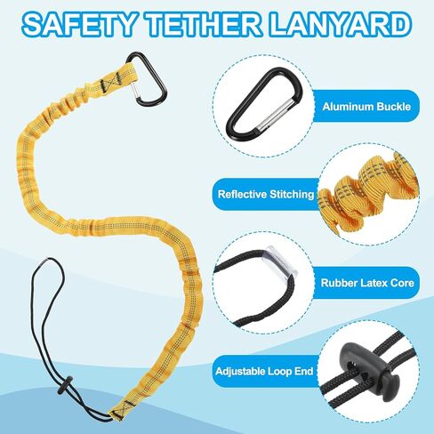 MECCANIXITY Retractable Tool Lanyard 3ft with Single Aluminum Buckle and Adjustable Loop End, Maximum Weight Limit 10KG / 22lb, Safety Fall Protection Tools Leash, Green 3 Pack in Saudi Arabia