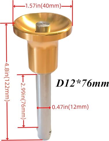 1Pack Stainless steel Grip button locking quick-release Pin Ball locking pin Push Button Safety Pin with Gold Flared Handle (Clamping Length:13mm) in Kuwait