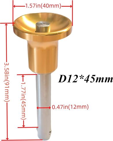 1Pack Stainless steel Grip button locking quick-release Pin Ball locking pin Push Button Safety Pin with Gold Flared Handle (Clamping Length:13mm) in Saudi Arabia
