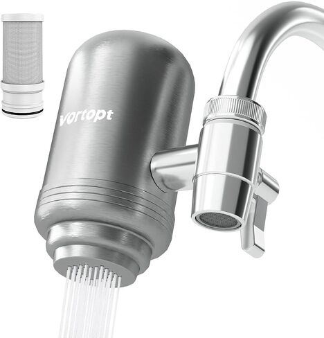 Faucet Water Filter for Sink, Rapid Flow - 400 Gallons Faucet Mount Water Filtration System for Tap Water, NSF Certified Reduces Chlorine & Bad Taste with 1 Replacement, T1 in Saudi Arabia