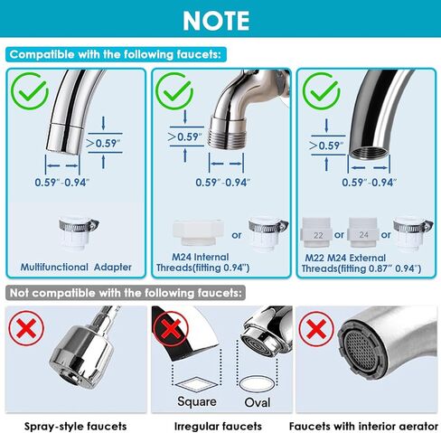 Faucet Water Filter for Sink, Rapid Flow - 400 Gallons Faucet Mount Water Filtration System for Tap Water, NSF Certified Reduces Chlorine & Bad Taste with 1 Replacement, T1 in Saudi Arabia