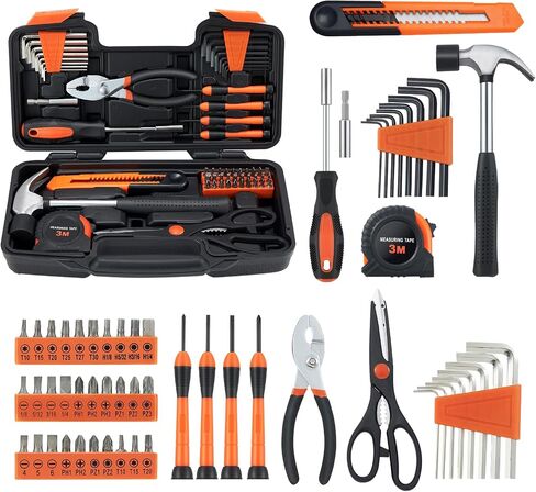 58 Piece Household Tool Set, General Household Hand Tool Kit with Plastic Toolbox Storage Case, All Purpose Household Tool Kit for Women, Girls and Ladies, Pink in Saudi Arabia