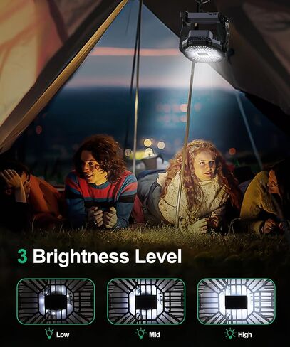 Solar Fan,10400mAh Battery Powered Camping Fan with Solar Panel,7W Rechargeable Camping Fan for Outdoor,LED Lantern, Stepless Speed and Quiet Battery Operated Tent Fan for Tent,Outside, Office in Saudi Arabia