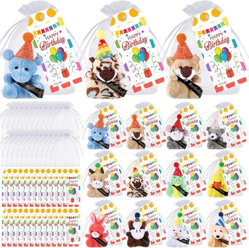 24 مجموعة لعبة St. Patrick's Mini Mini Stuped Animals مع Cards Shamrock أكياس أورجانيس Tiny St. Patrick's Keychain Animal Plush Toys for Green Party Favors Goodie Bag Filler Gift in Kuwait