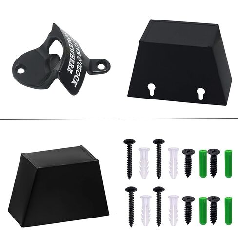 Black Wall Mounted Bottle Opener with Cap Catcher Stainless, IT'S FIVE O'CLOCK SOMEWHERE Screw in Wall Beer Cap Opener Bucket Gift in Saudi Arabia