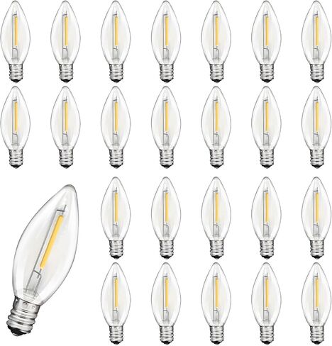 25Pack ST40 LED Replacement Light Bulbs,Vintage Edison Waterproof Shatterproof Dimmable E17 LED Bulbs for Indoor Outdoor Patio Wedding String Lights,0.6 Wat, Warm White, 2700K in Saudi Arabia