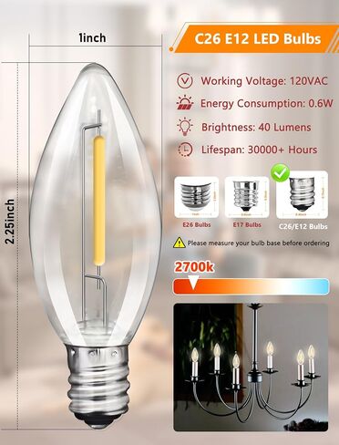 25Pack ST40 LED Replacement Light Bulbs,Vintage Edison Waterproof Shatterproof Dimmable E17 LED Bulbs for Indoor Outdoor Patio Wedding String Lights,0.6 Wat, Warm White, 2700K in Saudi Arabia