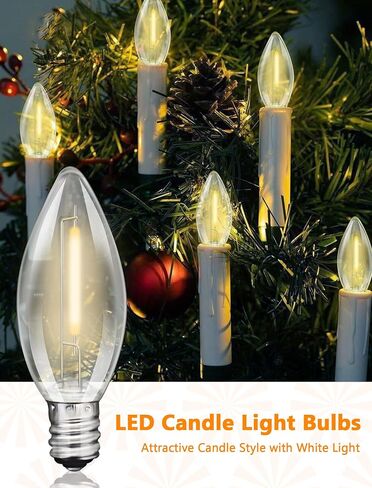 25Pack ST40 LED Replacement Light Bulbs,Vintage Edison Waterproof Shatterproof Dimmable E17 LED Bulbs for Indoor Outdoor Patio Wedding String Lights,0.6 Wat, Warm White, 2700K in Saudi Arabia