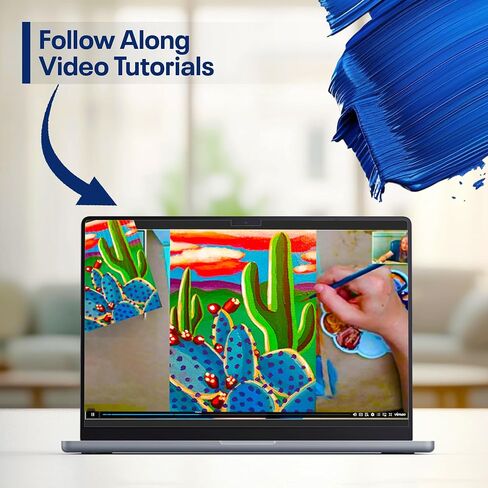 Painting4Real DIY Painting Class Kit for Adults with Video Tutorials: Learn to Paint Atlantic Coast – How to Paint with Acrylics – Painting & Art Supplies – 9 Piece Acrylic Paint Set in Kuwait