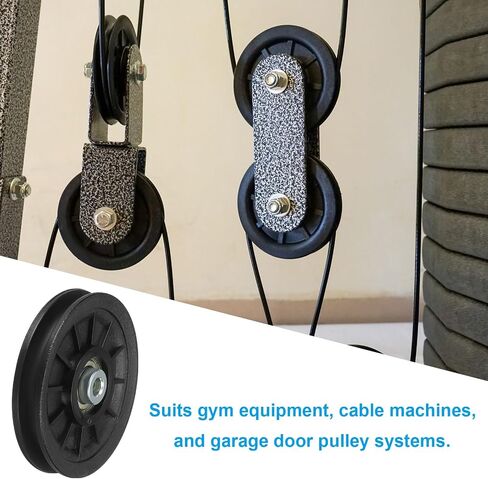 PATIKIL Universal Bulle Bulley Wheel 100mm/3.9 "، 2 حزمة نايلون تحمل عجلة الكباة رفع عجلة الاستبدال لآلة كابل الجيم. in Saudi Arabia