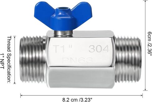 PATIKIL Mini Ball Valve 1/4" NPT Thread Female, 304 Stainless Steel Shut-off Valve for Water Oil Gas Plumbing Fitting, Silver in Saudi Arabia