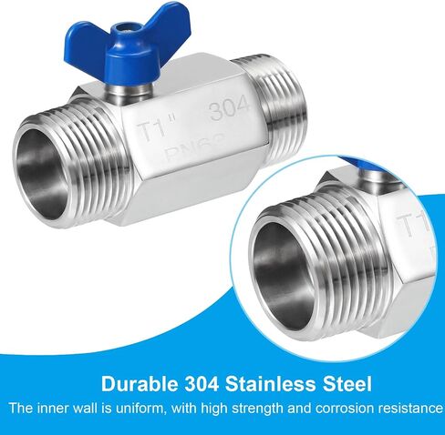 PATIKIL Mini Ball Valve 1/4" NPT Thread Female, 304 Stainless Steel Shut-off Valve for Water Oil Gas Plumbing Fitting, Silver in Saudi Arabia