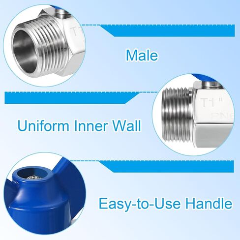 PATIKIL Mini Ball Valve 1/4" NPT Thread Female, 304 Stainless Steel Shut-off Valve for Water Oil Gas Plumbing Fitting, Silver in Saudi Arabia