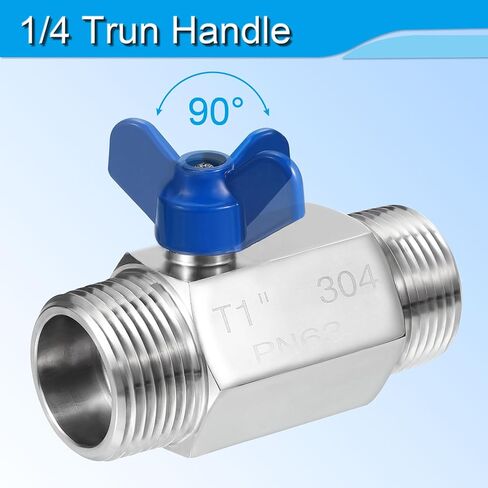 PATIKIL Mini Ball Valve 1/4" NPT Thread Female, 304 Stainless Steel Shut-off Valve for Water Oil Gas Plumbing Fitting, Silver in Saudi Arabia